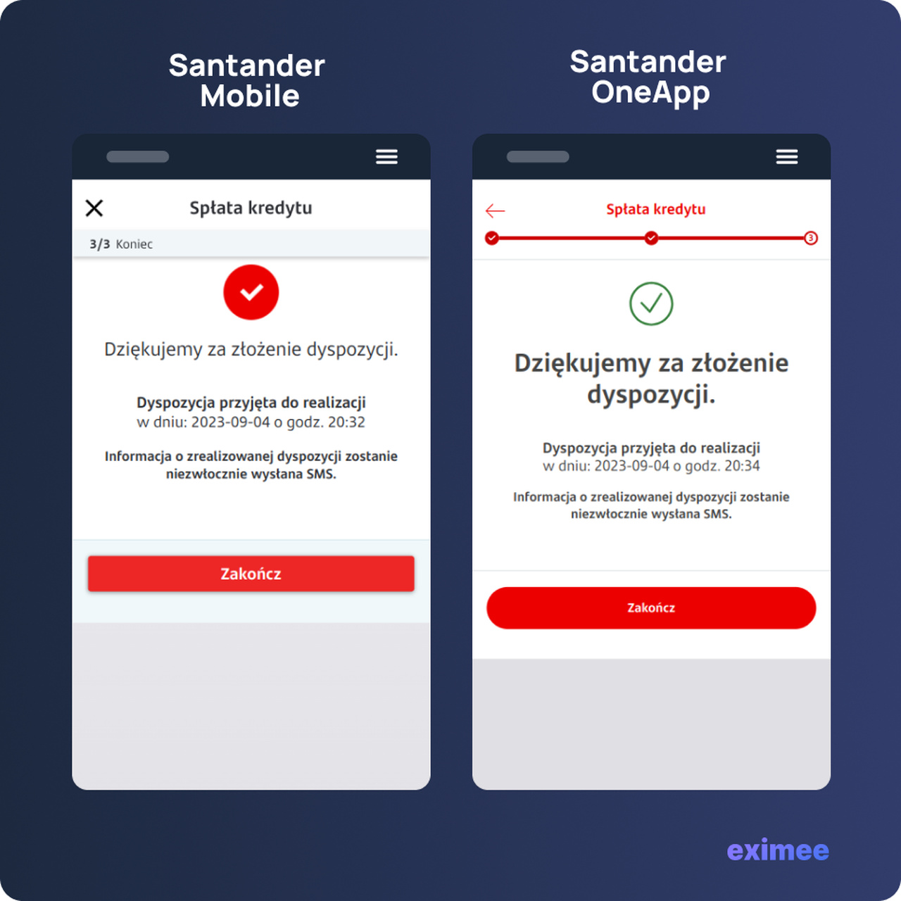 Porównanie Santander Mobile i Santander OneApp